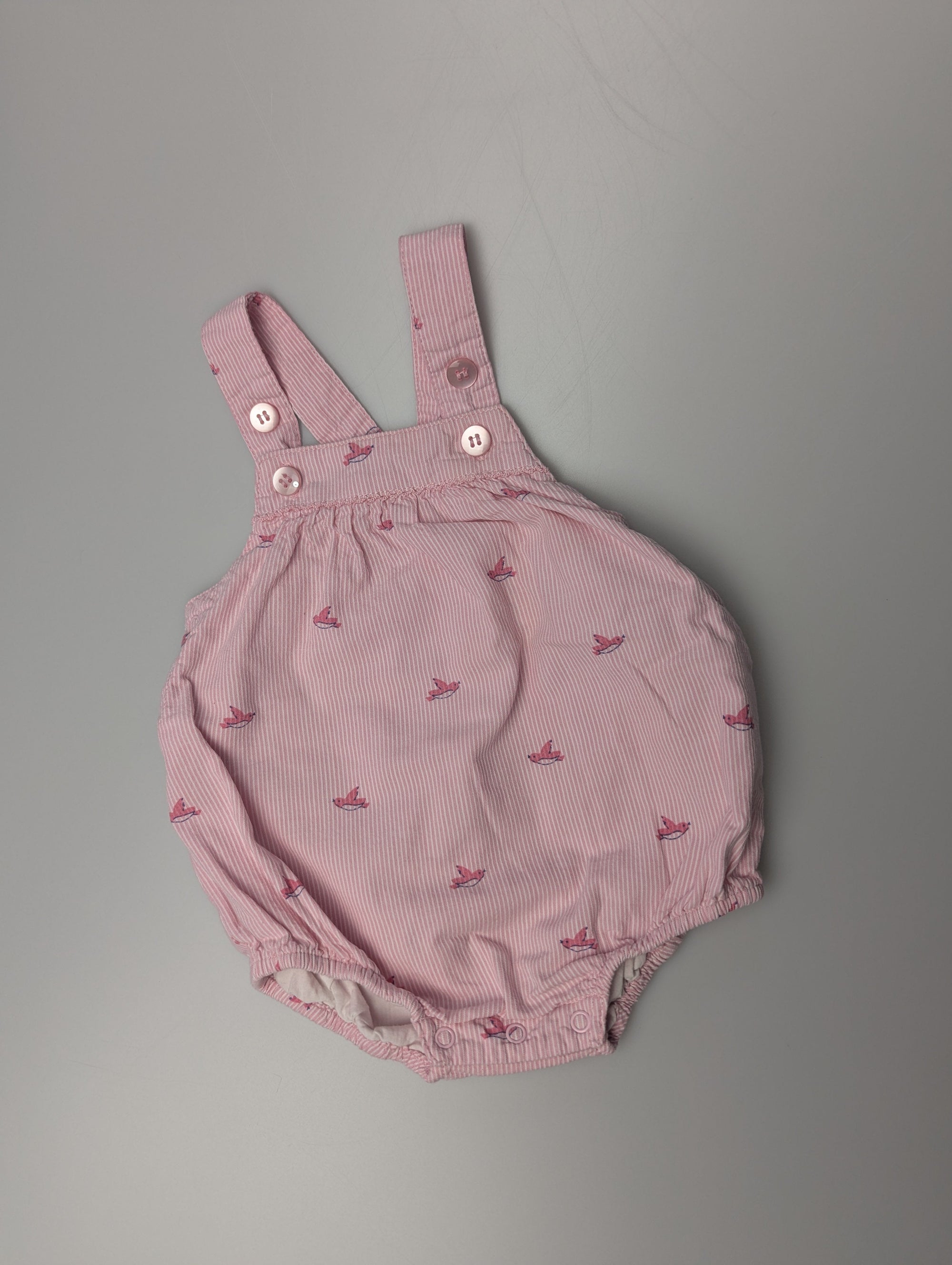 John Lewis Pink Bird Romper - Girls 0 - 3 Months - Little Ones Preloved. Second Hand Children's & Preloved Baby, Kids, Girls & Boys Clothes. UK online