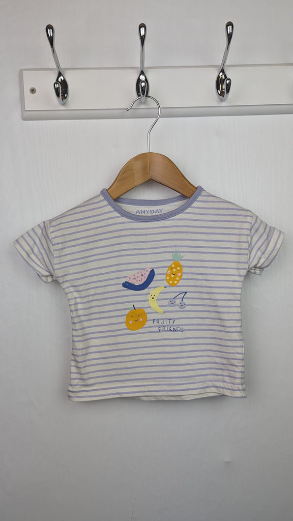 John Lewis Striped Fruit Top - Girls 0-3 Months Little Ones Preloved Used, Preloved, Preworn & Second Hand Baby, Kids & Children's Clothing UK Online. Cheap affordable. Brands including Next, Joules, Nutmeg Morrisons, TU, F&F, H&M.