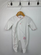 John Lewis White Butterfly Sleepsuit - Girls 0 - 3 Months - Little Ones Preloved. Second Hand Children's & Preloved Baby, Kids, Girls & Boys Clothes. UK online