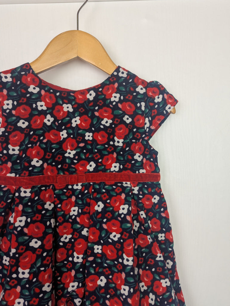 Jojo Maman Bebe Floral Cord Dress - Girls 6-12 Months Little Ones Preloved Used, Preloved, Preworn Baby, Girls & Boys Clothes. Kids & Children's second hand Clothing UK Online. Cheap affordable. Brands including Next, Joules, Nutmeg Morrisons, TU, F&F, H&M.