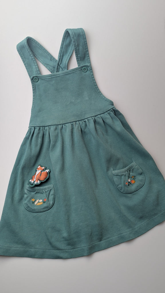 Jojo Maman Bebe Green Fox Dress - Girls 4-5 Years Little Ones Preloved Used, Preloved, Preworn Baby, Girls & Boys Clothes. Kids & Children's second hand Clothing UK Online. Cheap affordable. Brands including Next, Joules, Nutmeg Morrisons, TU, F&F, H&M.