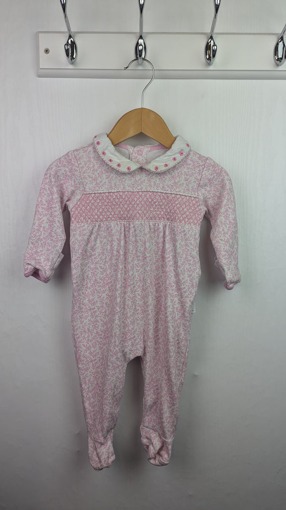 Jojo Maman Bebe Pink Floral Sleepsuit - Girls 3-6 Months Little Ones Preloved Used, Preloved, Preworn & Second Hand Baby, Kids & Children's Clothing UK Online. Cheap affordable. Brands including Next, Joules, Nutmeg Morrisons, TU, F&F, H&M.