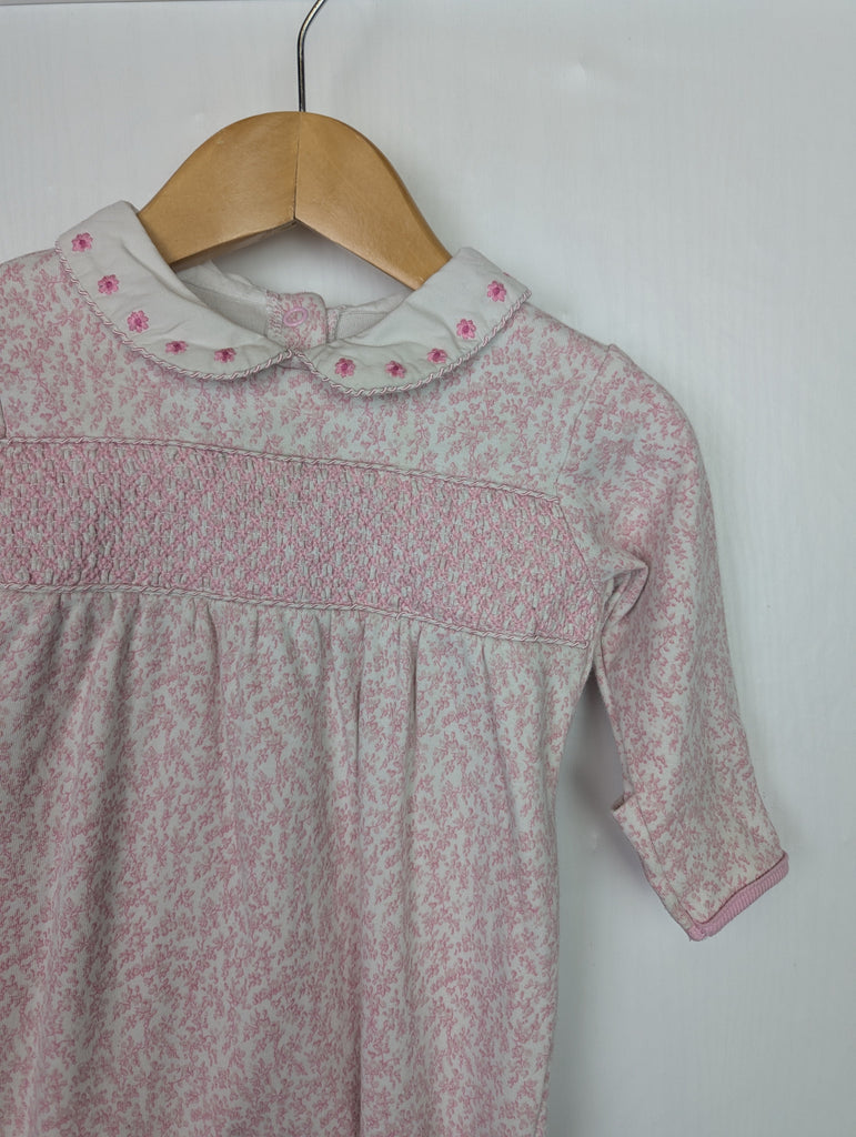 Jojo Maman Bebe Pink Sleepsuit - Girls 3-6 Months Little Ones Preloved Used, Preloved, Preworn Baby, Girls & Boys Clothes. Kids & Children's second hand Clothing UK Online. Cheap affordable. Brands including Next, Joules, Nutmeg Morrisons, TU, F&F, H&M.