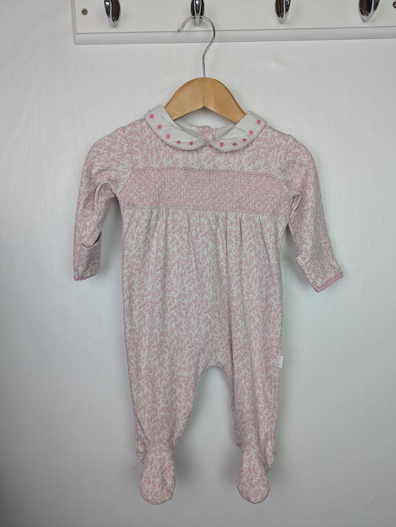 Jojo Maman Bebe Pink Sleepsuit - Girls 3-6 Months Little Ones Preloved Used, Preloved, Preworn Baby, Girls & Boys Clothes. Kids & Children's second hand Clothing UK Online. Cheap affordable. Brands including Next, Joules, Nutmeg Morrisons, TU, F&F, H&M.