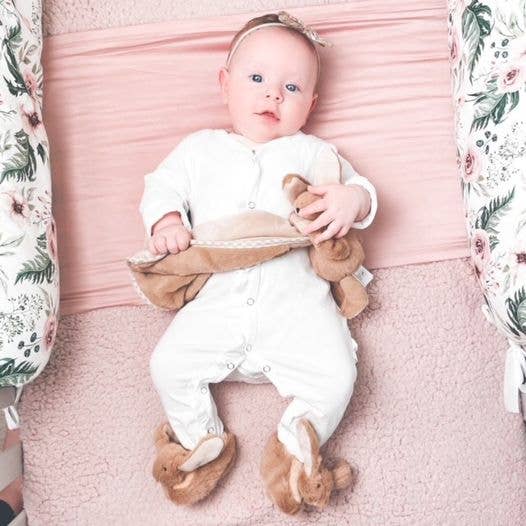 Jomanda Bunny Baby Soft Slippers Brown, House Shoes - (0 - 6months) - Little Ones Preloved. Second Hand Children's & Preloved Baby, Kids, Girls & Boys Clothes. UK online