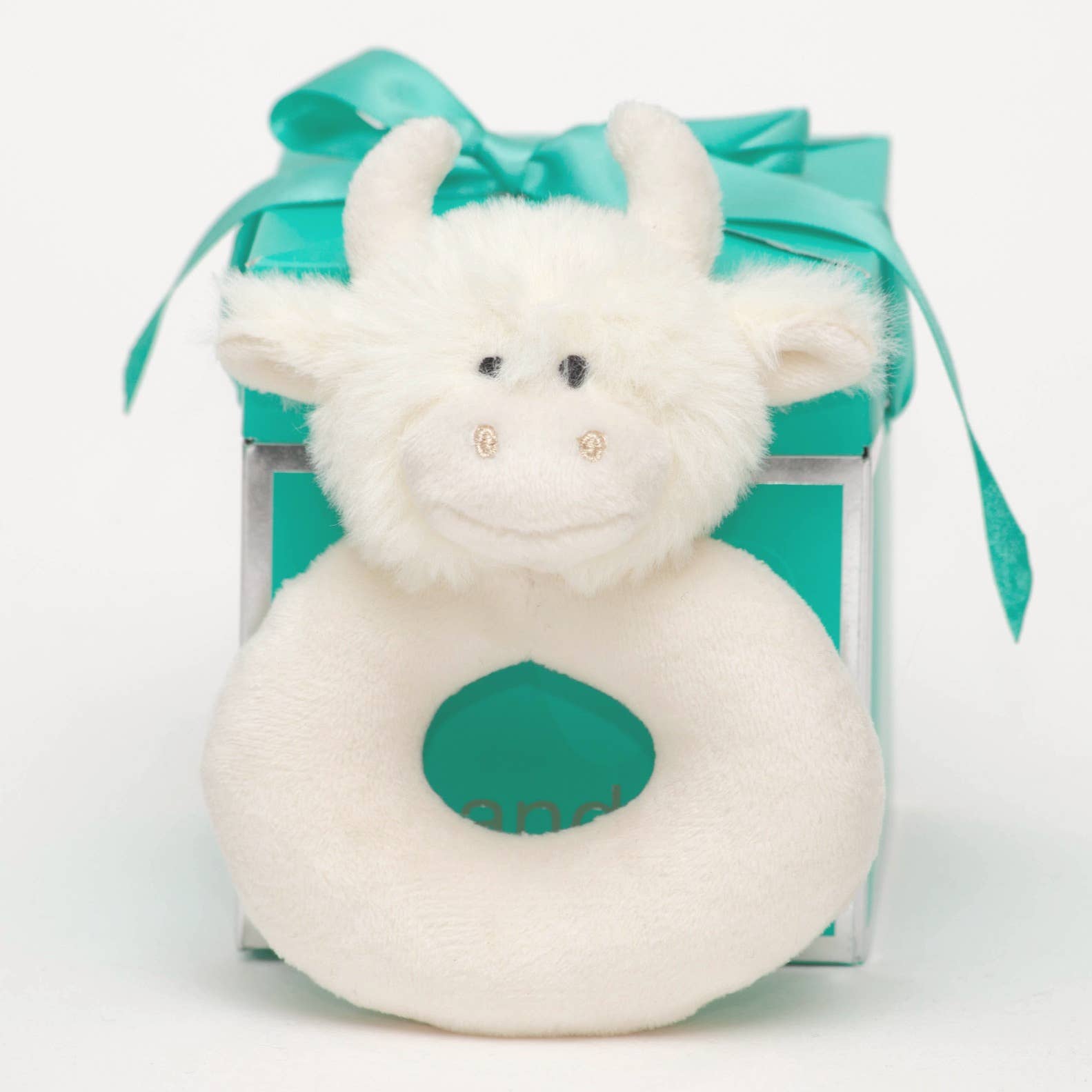 Jomanda Highland Cow Baby Plush Soft Toy Rattle Cream - 10CM - Little Ones Preloved. Second Hand Children's & Preloved Baby, Kids, Girls & Boys Clothes. UK online