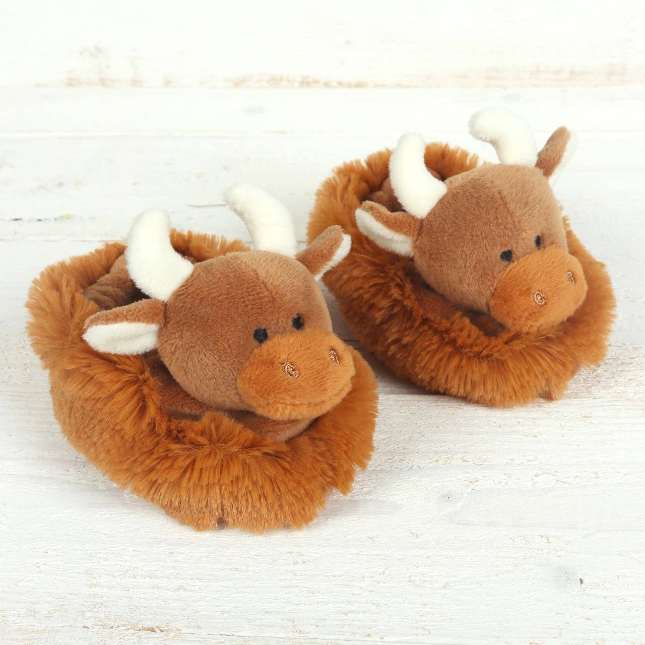 Jomanda Highland Cow Plush Baby Soft Slippers House Shoes - Little Ones Preloved. Second Hand Children's & Preloved Baby, Kids, Girls & Boys Clothes. UK online