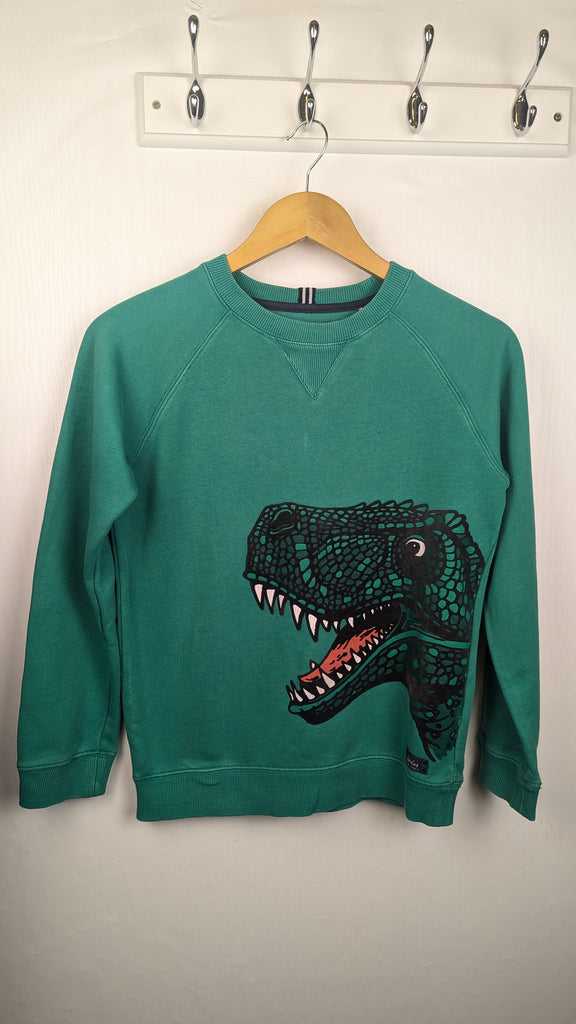 Joules Green Dinosaur Jumper - Boys 11 Years Little Ones Preloved Used, Preloved, Preworn Baby, Girls & Boys Clothes. Kids & Children's second hand Clothing UK Online. Cheap affordable. Brands including Next, Joules, Nutmeg Morrisons, TU, F&F, H&M.