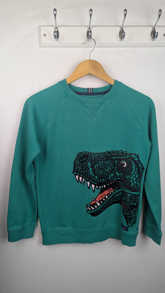 Joules Green Dinosaur Jumper - Boys 11 Years Little Ones Preloved Used, Preloved, Preworn Baby, Girls & Boys Clothes. Kids & Children's second hand Clothing UK Online. Cheap affordable. Brands including Next, Joules, Nutmeg Morrisons, TU, F&F, H&M.