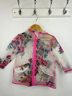 Joules Pink & Clear Floral Raincoat - Girls 1 Year - Little Ones Preloved. Second Hand Children's & Preloved Baby, Kids, Girls & Boys Clothes. UK online