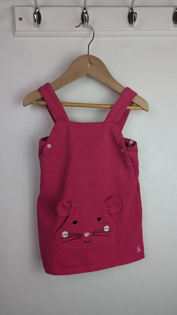 Joules Pink Mouse Pinafore Dress - Girls 9-12 Months Little Ones Preloved Used, Preloved, Preworn Baby, Girls & Boys Clothes. Kids & Children's second hand Clothing UK Online. Cheap affordable. Brands including Next, Joules, Nutmeg Morrisons, TU, F&F, H&M.