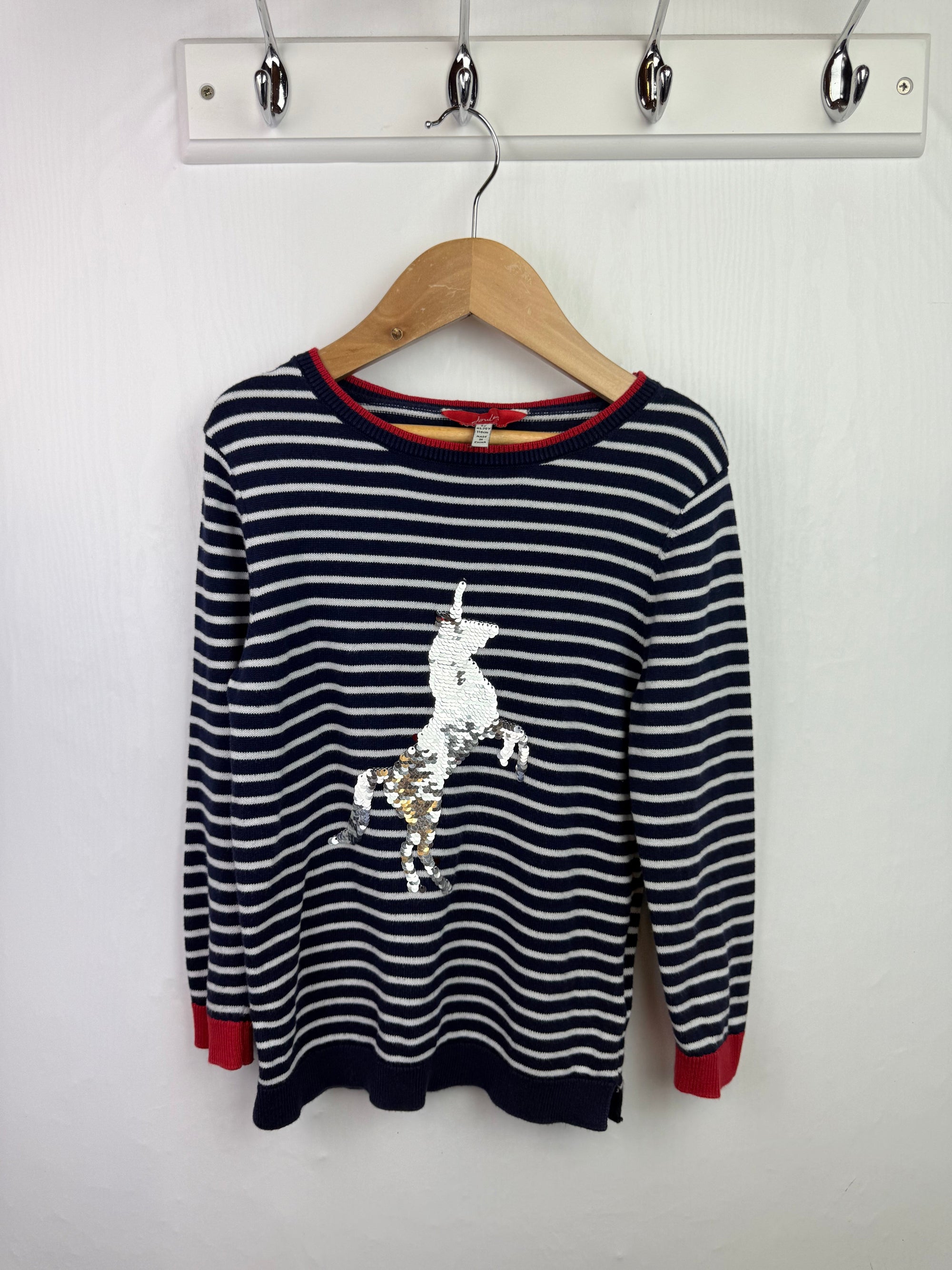 Joules Striped Sequin Unicorn Jumper - Girls 6 Years - Little Ones Preloved. Second Hand Children's & Preloved Baby, Kids, Girls & Boys Clothes. UK online