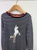 Joules Striped Sequin Unicorn Jumper - Girls 6 Years - Little Ones Preloved. Second Hand Children's & Preloved Baby, Kids, Girls & Boys Clothes. UK online