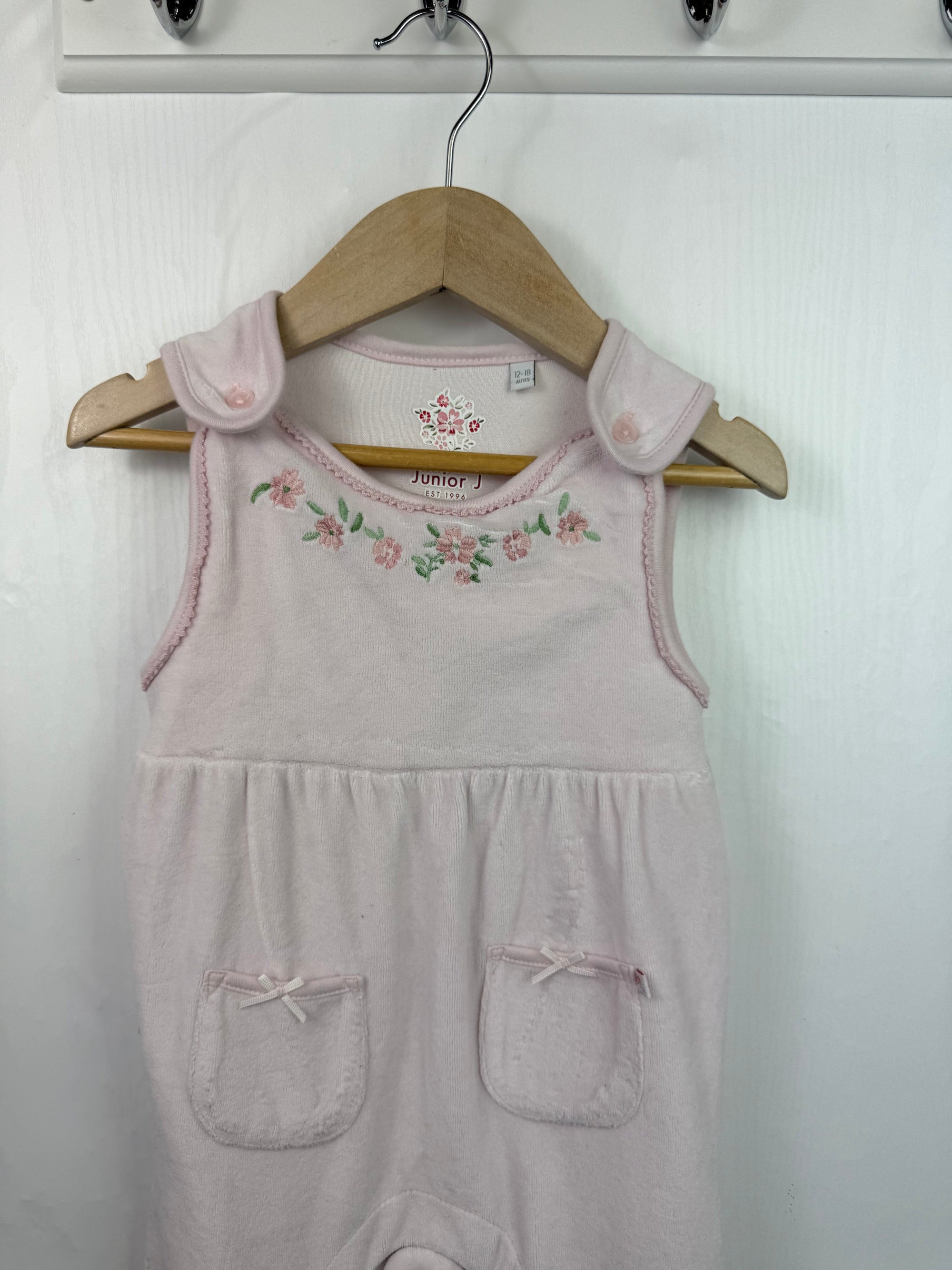 Junior Jasper Conran Velour Romper - Girls 12 - 18 Months - Little Ones Preloved. Second Hand Children's & Preloved Baby, Kids, Girls & Boys Clothes. UK online