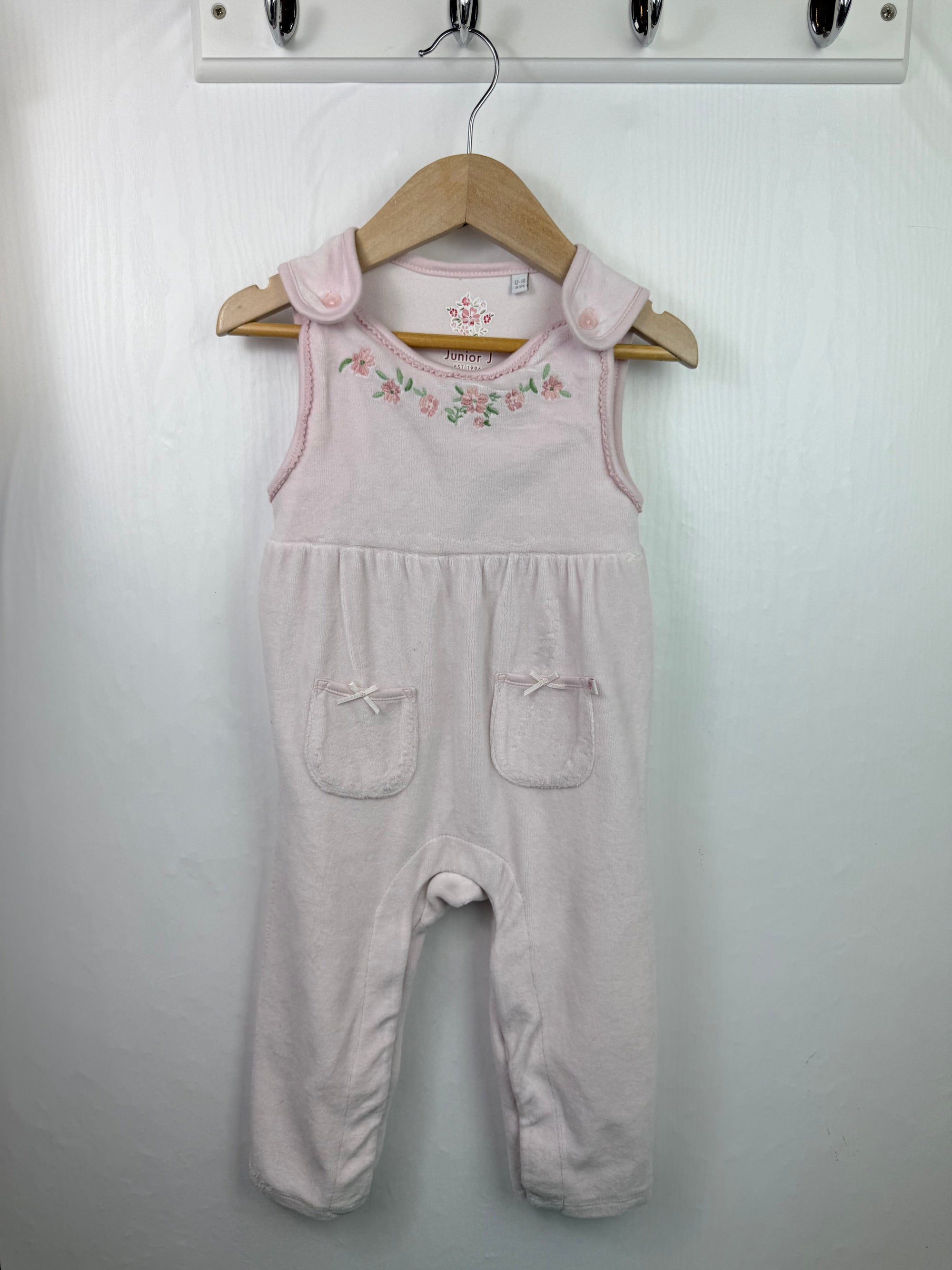 Junior Jasper Conran Velour Romper - Girls 12 - 18 Months - Little Ones Preloved. Second Hand Children's & Preloved Baby, Kids, Girls & Boys Clothes. UK online