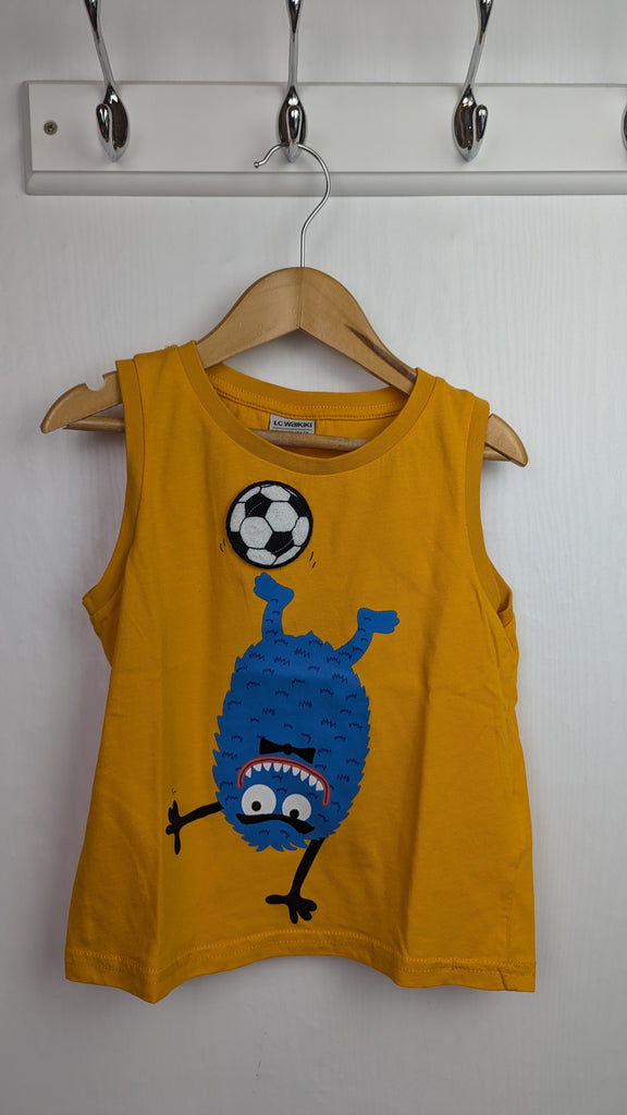 LC Waikiki Football Vest Top - Boys 3-4 Years Little Ones Preloved Used, Preloved, Preworn Baby, Girls & Boys Clothes. Kids & Children's second hand Clothing UK Online. Cheap affordable. Brands including Next, Joules, Nutmeg Morrisons, TU, F&F, H&M.