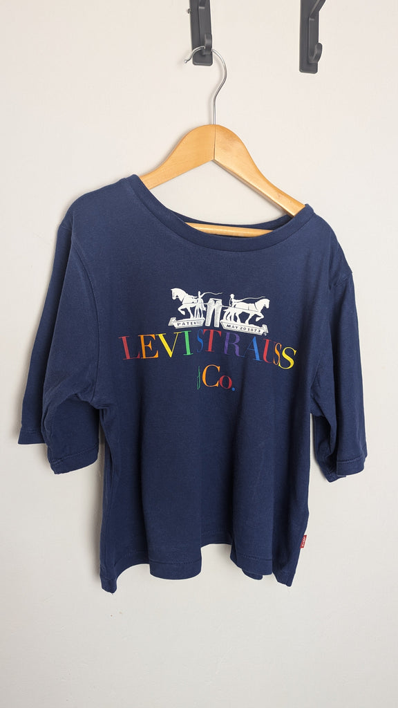 Levi's Navy Slogan Crop Top - Girls 10-12 Years Little Ones Preloved Used, Preloved, Preworn Baby, Girls & Boys Clothes. Kids & Children's second hand Clothing UK Online. Cheap affordable. Brands including Next, Joules, Nutmeg Morrisons, TU, F&F, H&M.