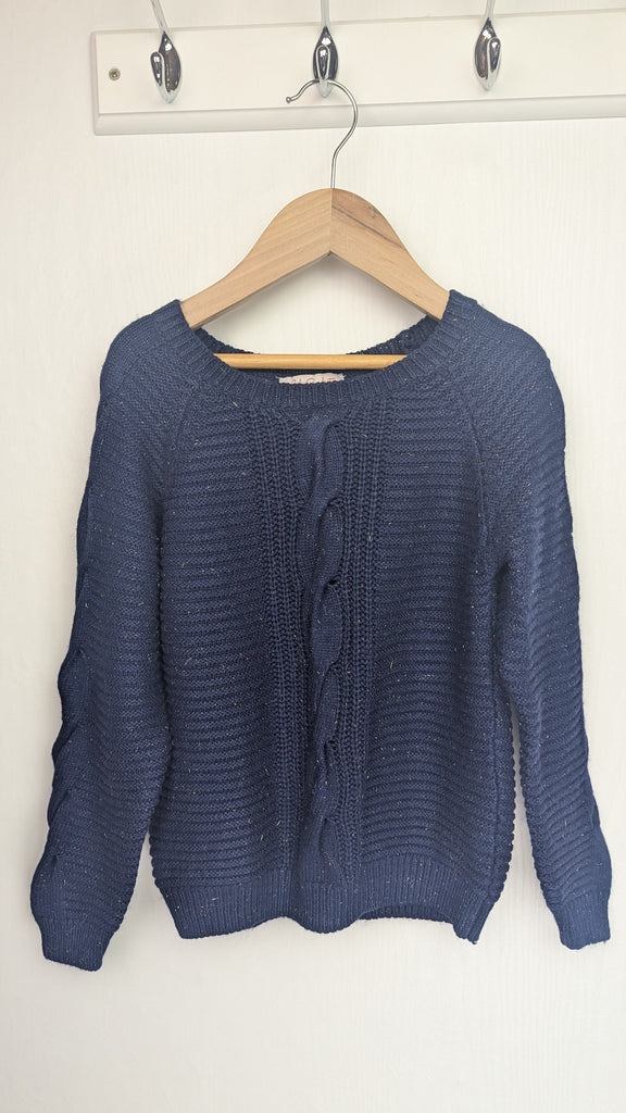 Lili Gaufrette Navy & Gold Cable Knit Jumper - Girls 8 Years Lili Gaufrette Used, Preloved, Preworn & Second Hand Baby, Kids & Children's Clothing UK Online. Cheap affordable. Brands including Next, Joules, Nutmeg Morrisons, TU, F&F, H&M.