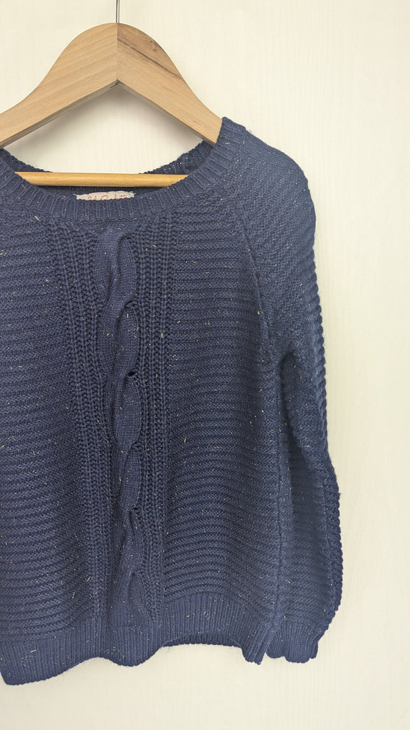 Lili Gaufrette Navy & Gold Cable Knit Jumper - Girls 8 Years Lili Gaufrette Used, Preloved, Preworn & Second Hand Baby, Kids & Children's Clothing UK Online. Cheap affordable. Brands including Next, Joules, Nutmeg Morrisons, TU, F&F, H&M.