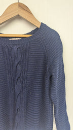 Lili Gaufrette Navy & Gold Cable Knit Jumper - Girls 8 Years - Little Ones Preloved. Second Hand Children's & Preloved Baby, Kids, Girls & Boys Clothes. UK online