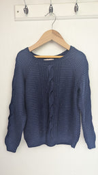 Lili Gaufrette Navy & Gold Cable Knit Jumper - Girls 8 Years - Little Ones Preloved. Second Hand Children's & Preloved Baby, Kids, Girls & Boys Clothes. UK online