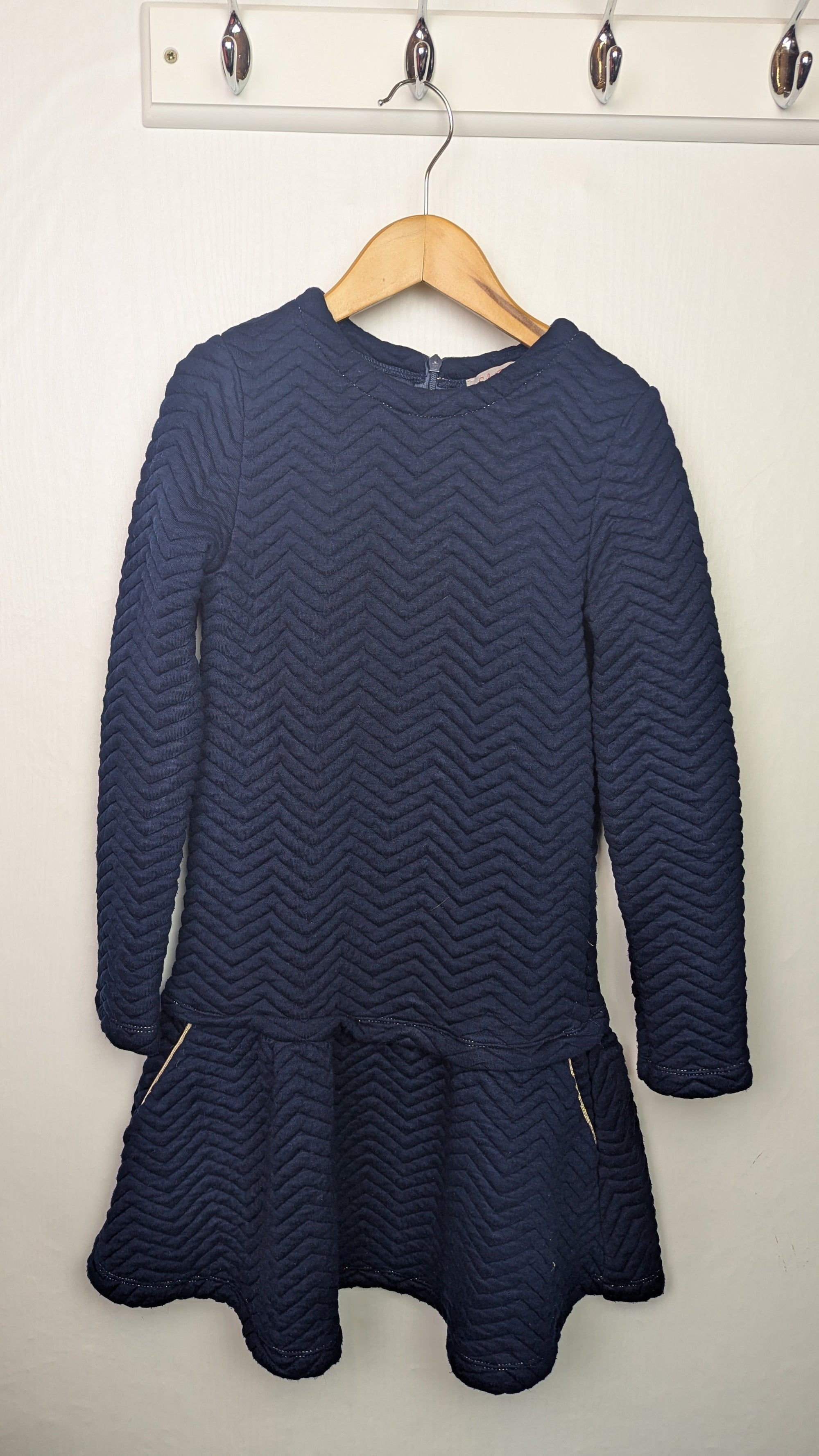 Lili Gaufrette Navy & Gold Dress - Girls 8 Years - Little Ones Preloved. Second Hand Children's & Preloved Baby, Kids, Girls & Boys Clothes. UK online