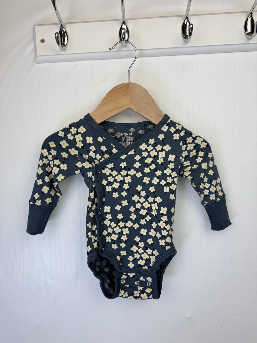 Lindex Floral Wrap Bodysuit - Baby Girls Newborn - Little Ones Preloved. Second Hand Children's & Preloved Baby, Kids, Girls & Boys Clothes. UK online