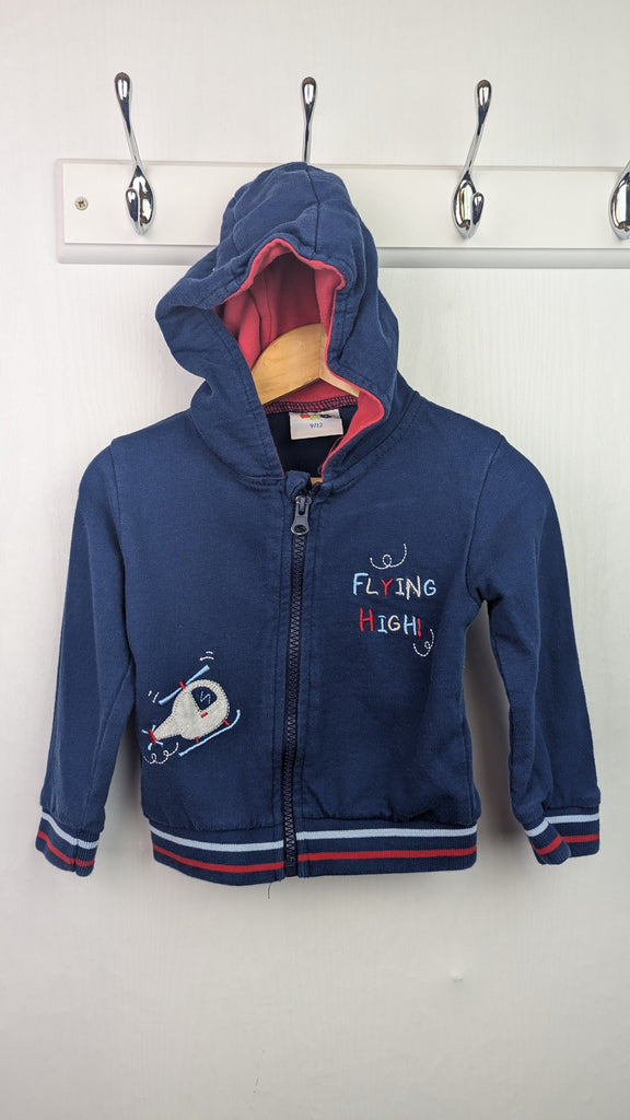 Little Bro Navy 'Flying High' Zip Hoodie - Boys 9-12 Months Flying High Used, Preloved, Preworn & Second Hand Baby, Kids & Children's Clothing UK Online. Cheap affordable. Brands including Next, Joules, Nutmeg Morrisons, TU, F&F, H&M.