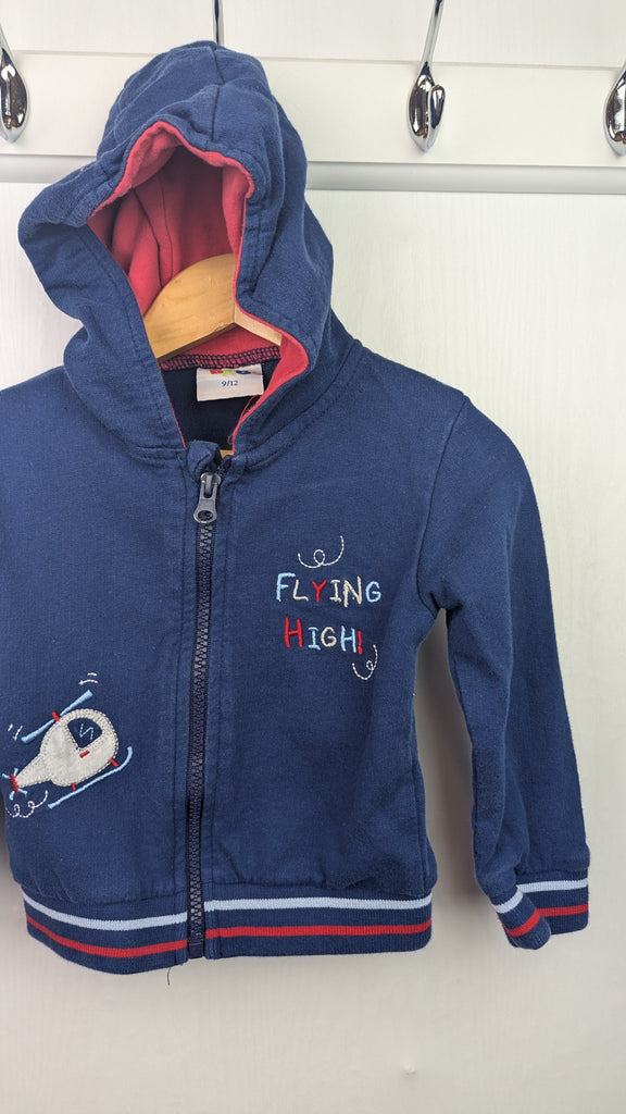 Little Bro Navy 'Flying High' Zip Hoodie - Boys 9-12 Months Flying High Used, Preloved, Preworn & Second Hand Baby, Kids & Children's Clothing UK Online. Cheap affordable. Brands including Next, Joules, Nutmeg Morrisons, TU, F&F, H&M.