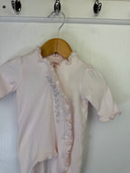 Little Me Pink Ruffle Sleepsuit - Baby Girls Newborn - Little Ones Preloved. Second Hand Children's & Preloved Baby, Kids, Girls & Boys Clothes. UK online