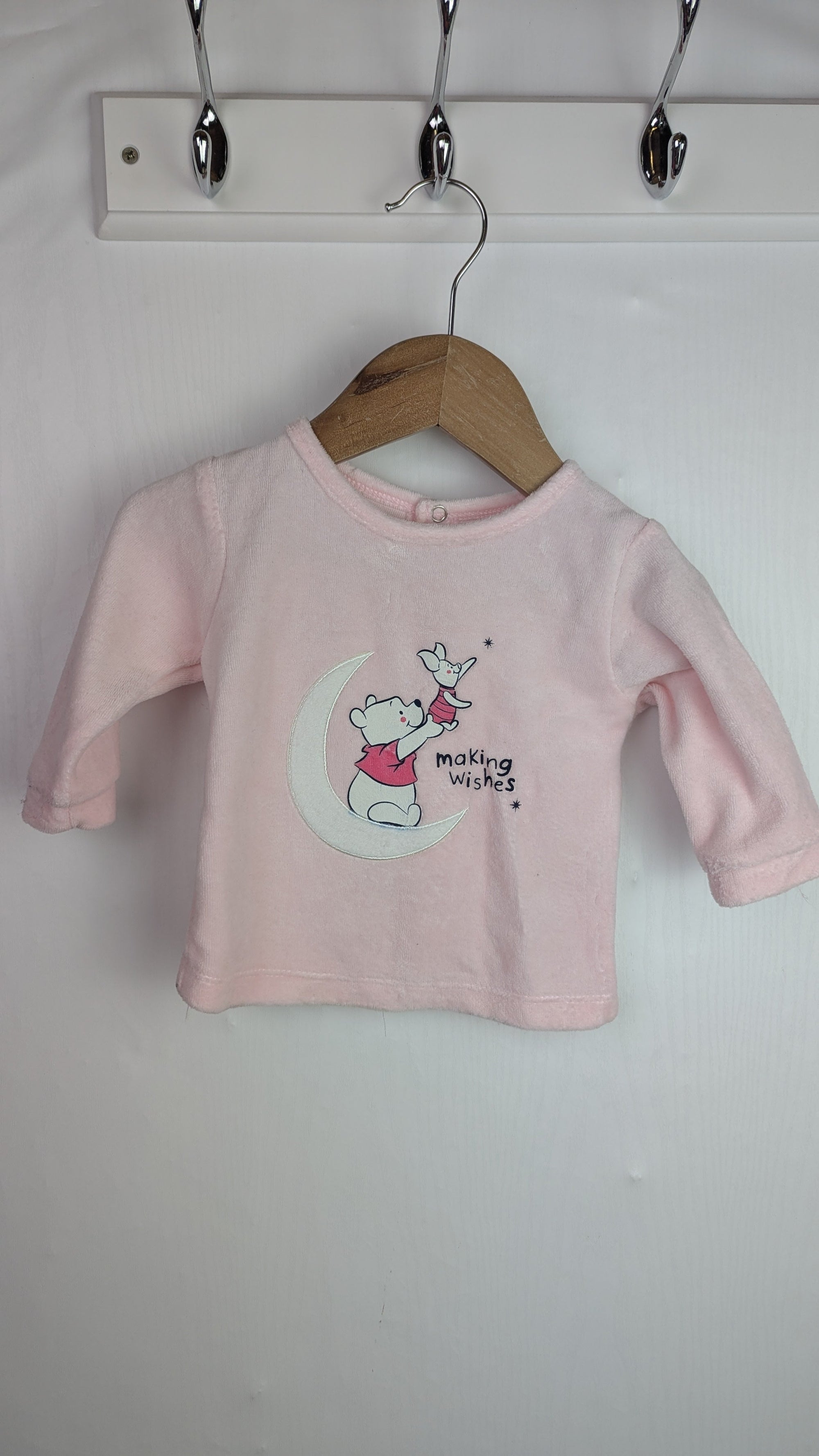Lordling Baby Pink Velour Winnie The Pooh Top - Girls 3 - 6 Months - Little Ones Preloved. Second Hand Children's & Preloved Baby, Kids, Girls & Boys Clothes. UK online