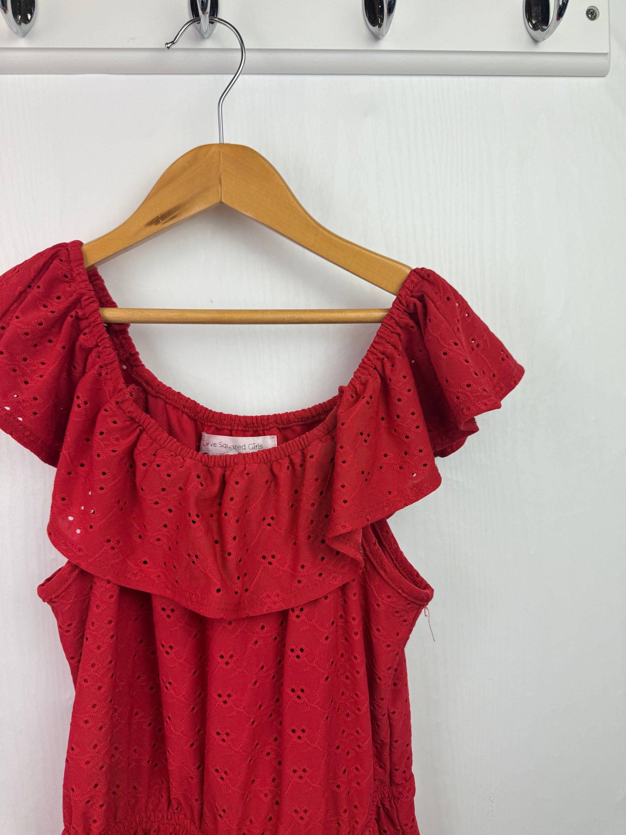 Love.S.G Red Eyelet Playsuit - Girls 8 Years - Little Ones Preloved. Second Hand Children's & Preloved Baby, Kids, Girls & Boys Clothes. UK online