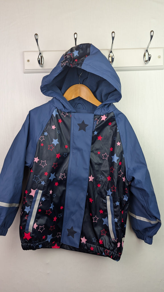 Lupilu Navy Stars Waterproof Jacket - Girls 2-4 Years Little Ones Preloved Used, Preloved, Preworn & Second Hand Baby, Kids & Children's Clothing UK Online. Cheap affordable. Brands including Next, Joules, Nutmeg Morrisons, TU, F&F, H&M.