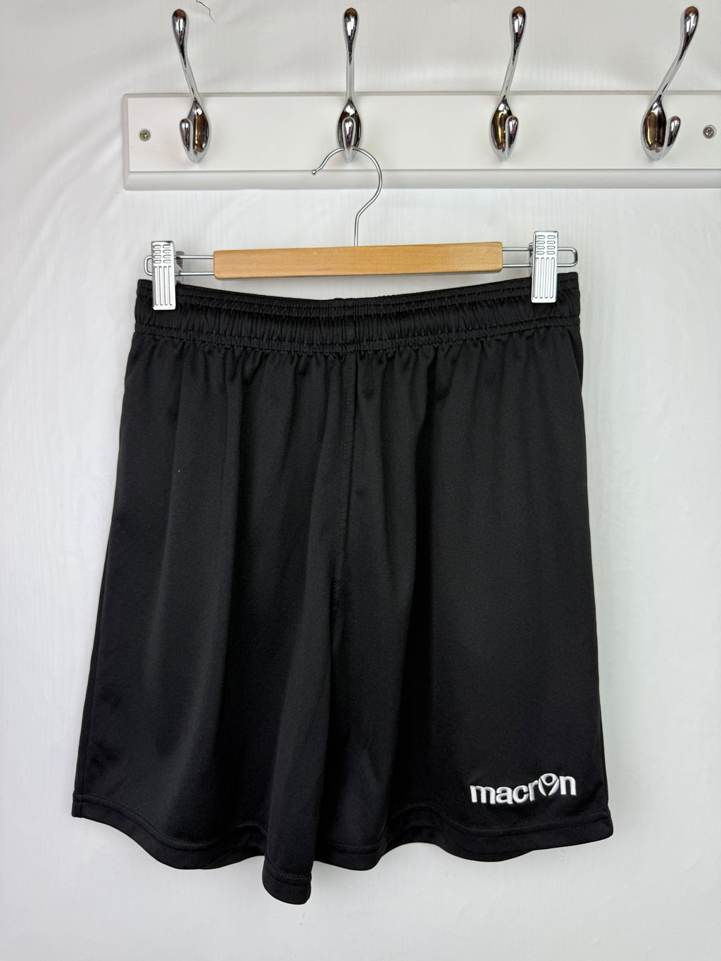Macron Black Sports Shorts - Size 11 - 12 Years - Little Ones Preloved. Second Hand Children's & Preloved Baby, Kids, Girls & Boys Clothes. UK online
