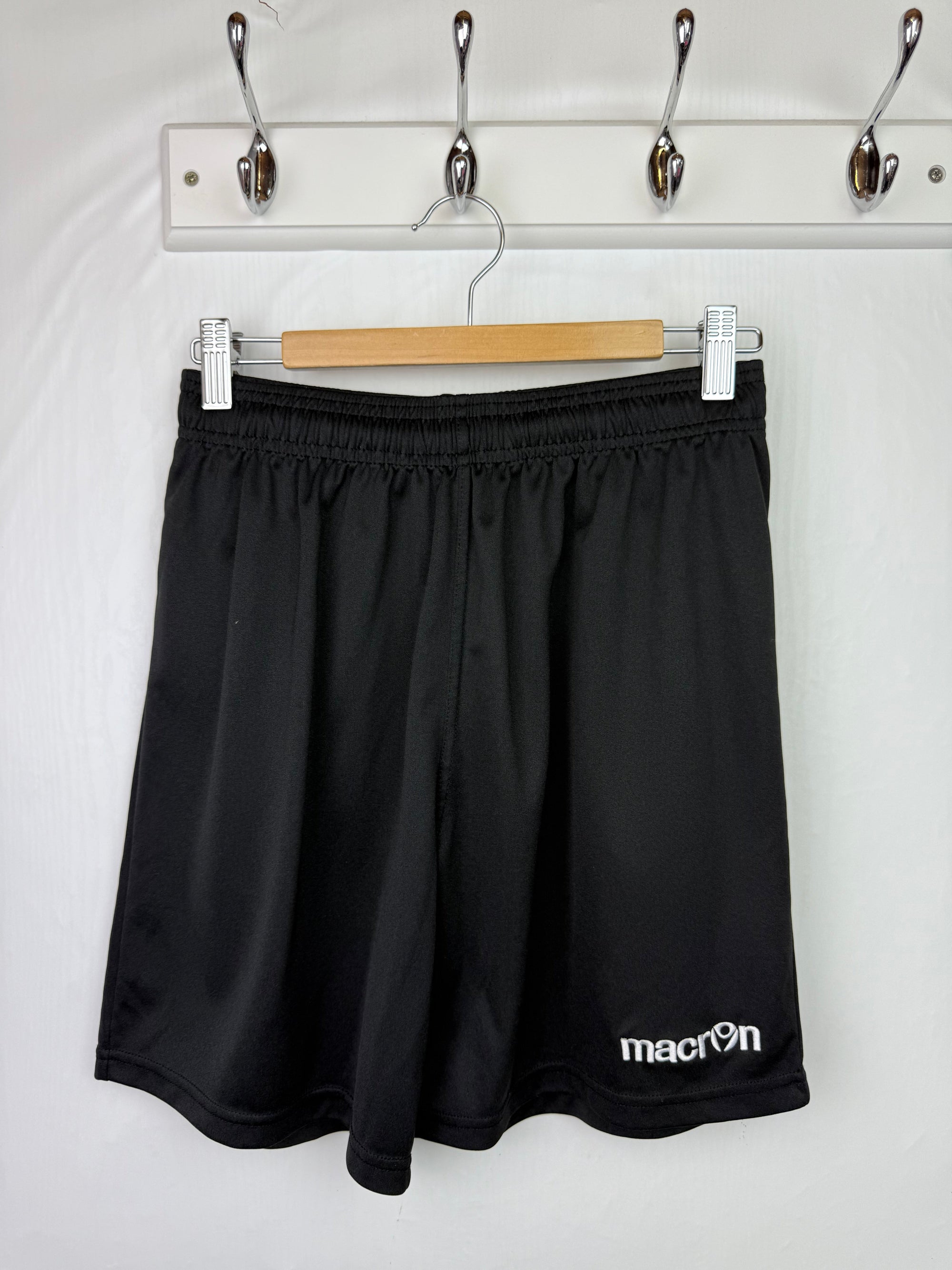 Macron Black Sports Shorts - Size 11 - 12 Years - Little Ones Preloved. Second Hand Children's & Preloved Baby, Kids, Girls & Boys Clothes. UK online