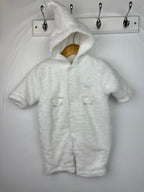 Mamas & Papas White Fluffy Pramsuit - Unisex 0 - 3 Months - Little Ones Preloved. Second Hand Children's & Preloved Baby, Kids, Girls & Boys Clothes. UK online
