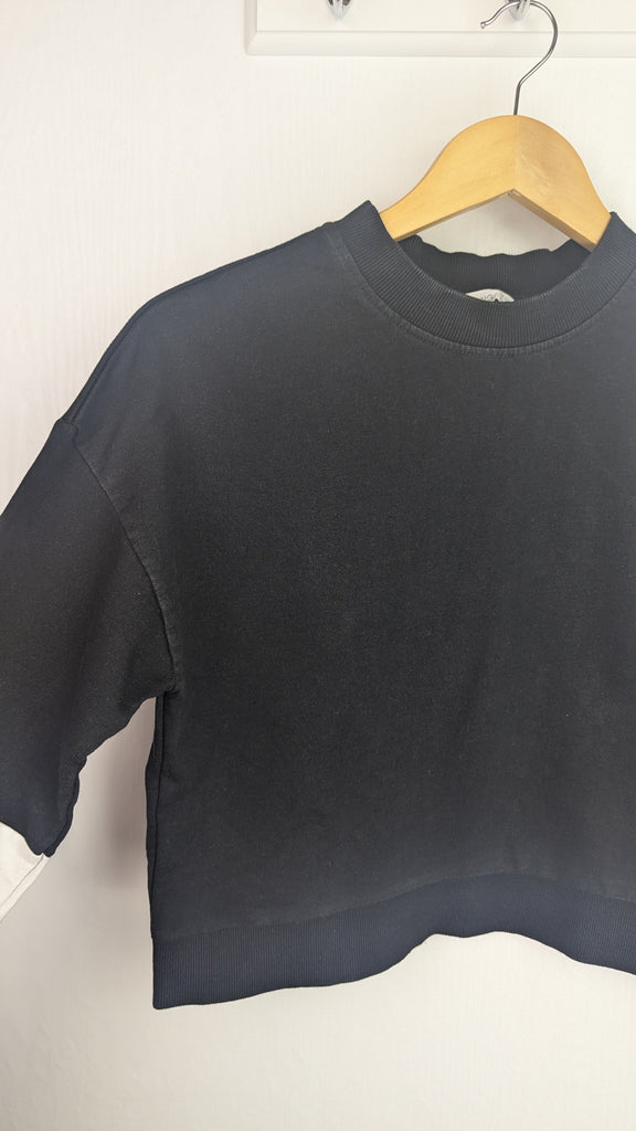 Mango Black & White Crop Jumper - Girls 11-12 Years Mango Used, Preloved, Preworn Baby, Girls & Boys Clothes. Kids & Children's second hand Clothing UK Online. Cheap affordable. Brands including Next, Joules, Nutmeg Morrisons, TU, F&F, H&M.