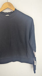 Mango Black & White Crop Jumper - Girls 11 - 12 Years - Little Ones Preloved. Second Hand Children's & Preloved Baby, Kids, Girls & Boys Clothes. UK online