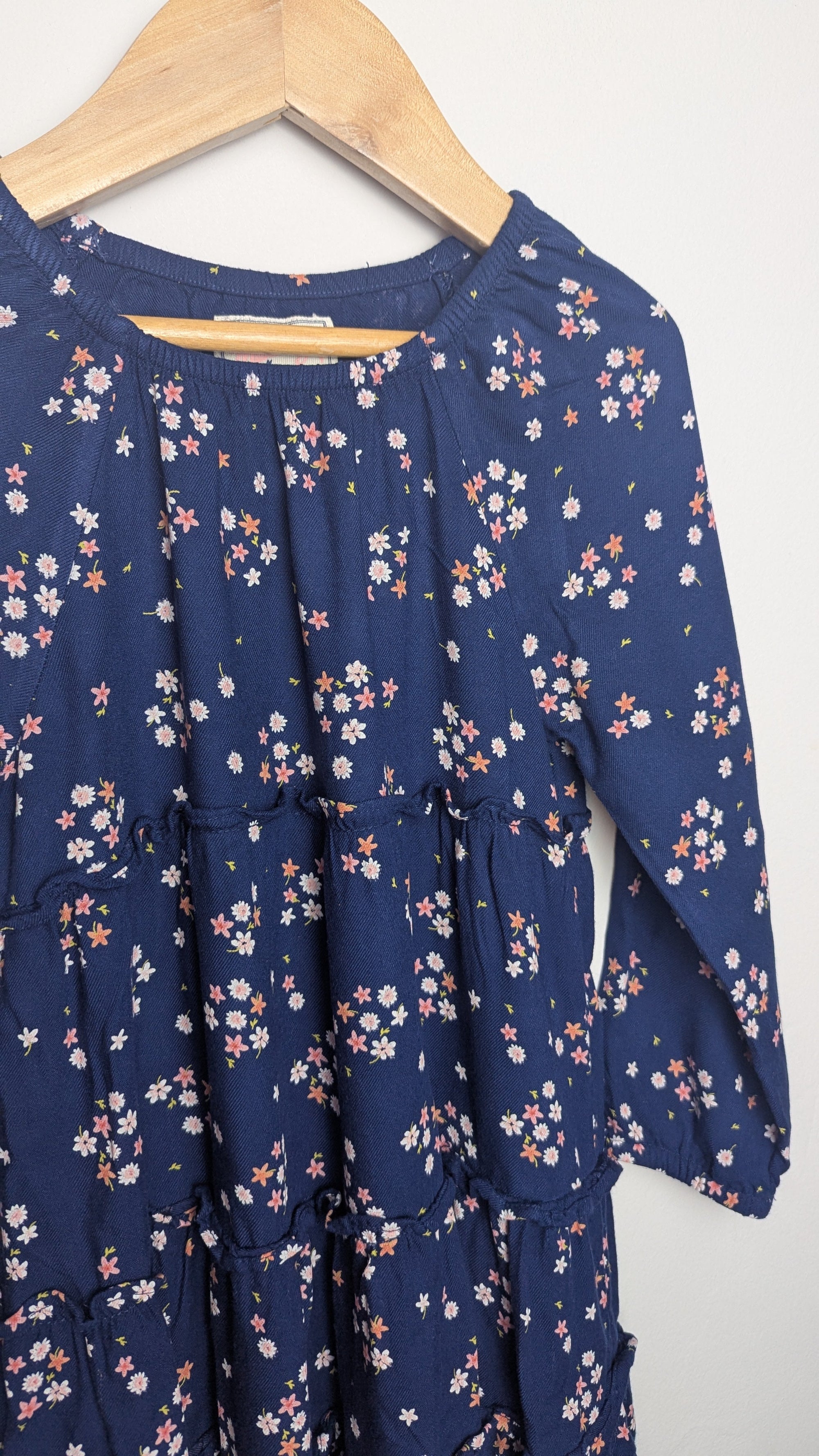 Mantaray Blue Floral Long Sleeve Dress - Girls 5 Years - Little Ones Preloved. Second Hand Children's & Preloved Baby, Kids, Girls & Boys Clothes. UK online