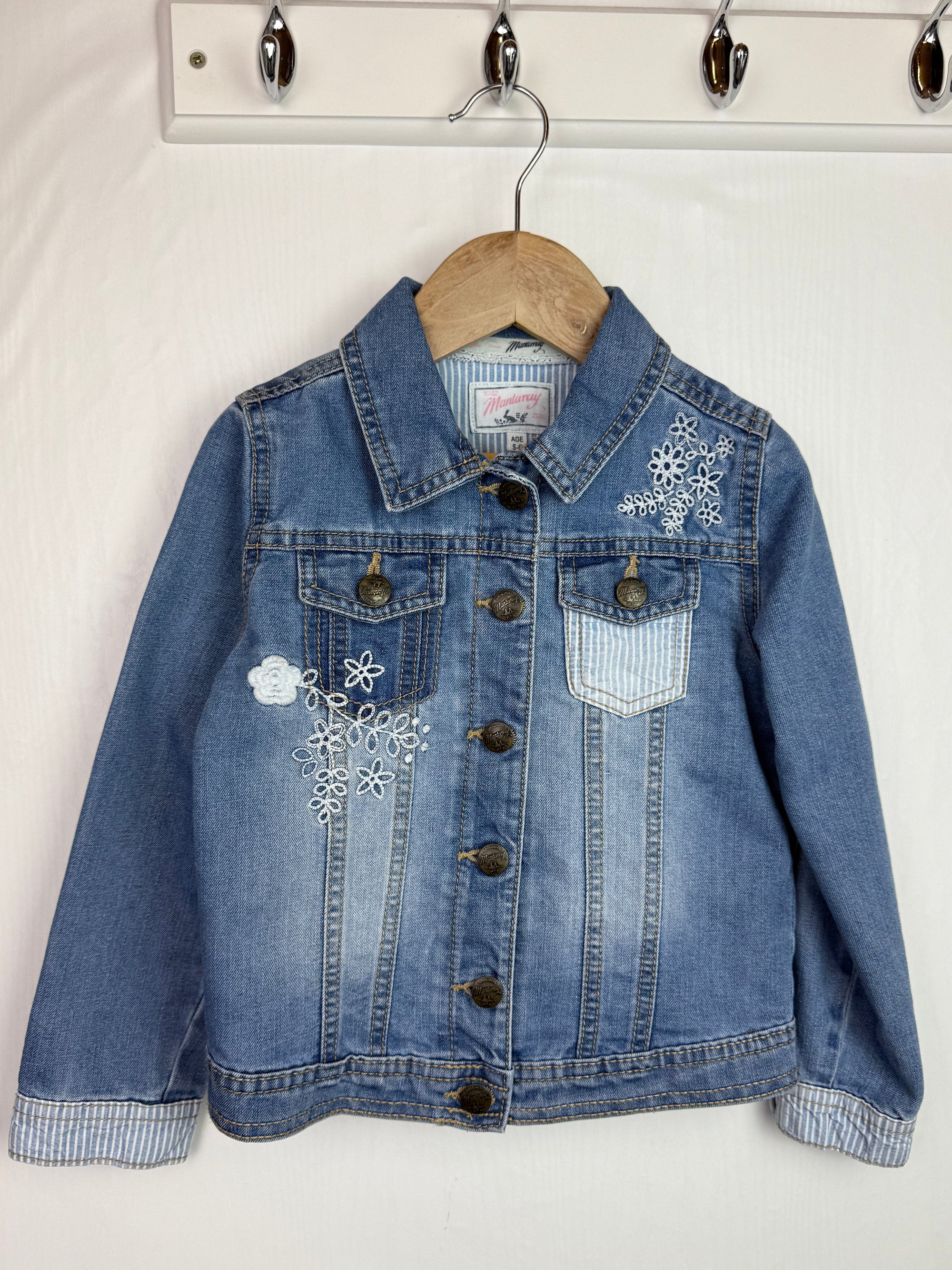 Mantaray Floral Denim Jacket - Girls 5 - 6 Years - Little Ones Preloved. Second Hand Children's & Preloved Baby, Kids, Girls & Boys Clothes. UK online