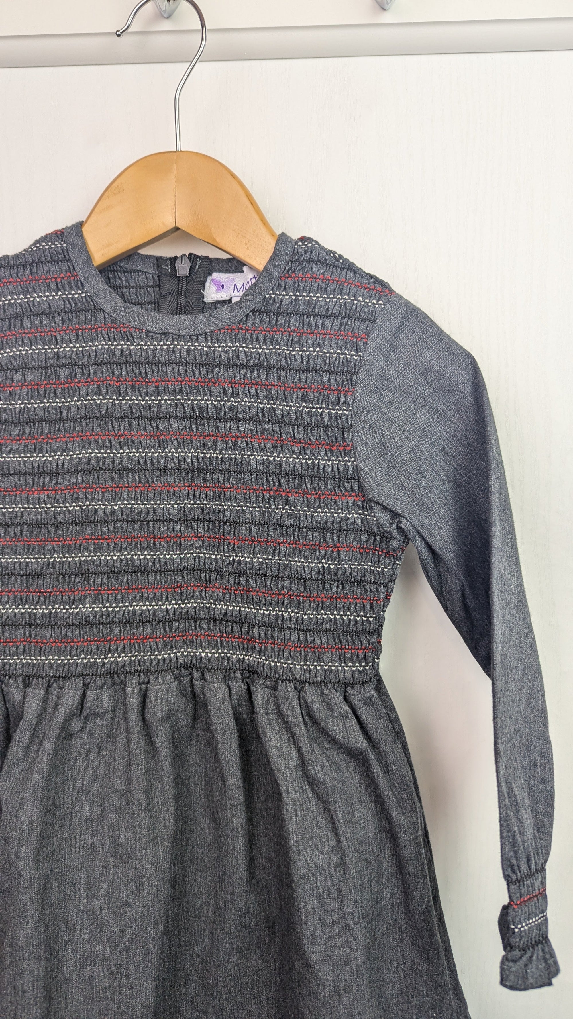 Martino Grey Ruched Dress - Girls 3 Years - Little Ones Preloved. Second Hand Children's & Preloved Baby, Kids, Girls & Boys Clothes. UK online