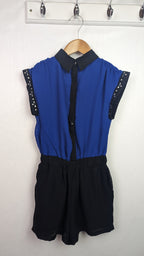 Matalan Black & Blue Playsuit - Girls 8 - 9 Years - Little Ones Preloved. Second Hand Children's & Preloved Baby, Kids, Girls & Boys Clothes. UK online
