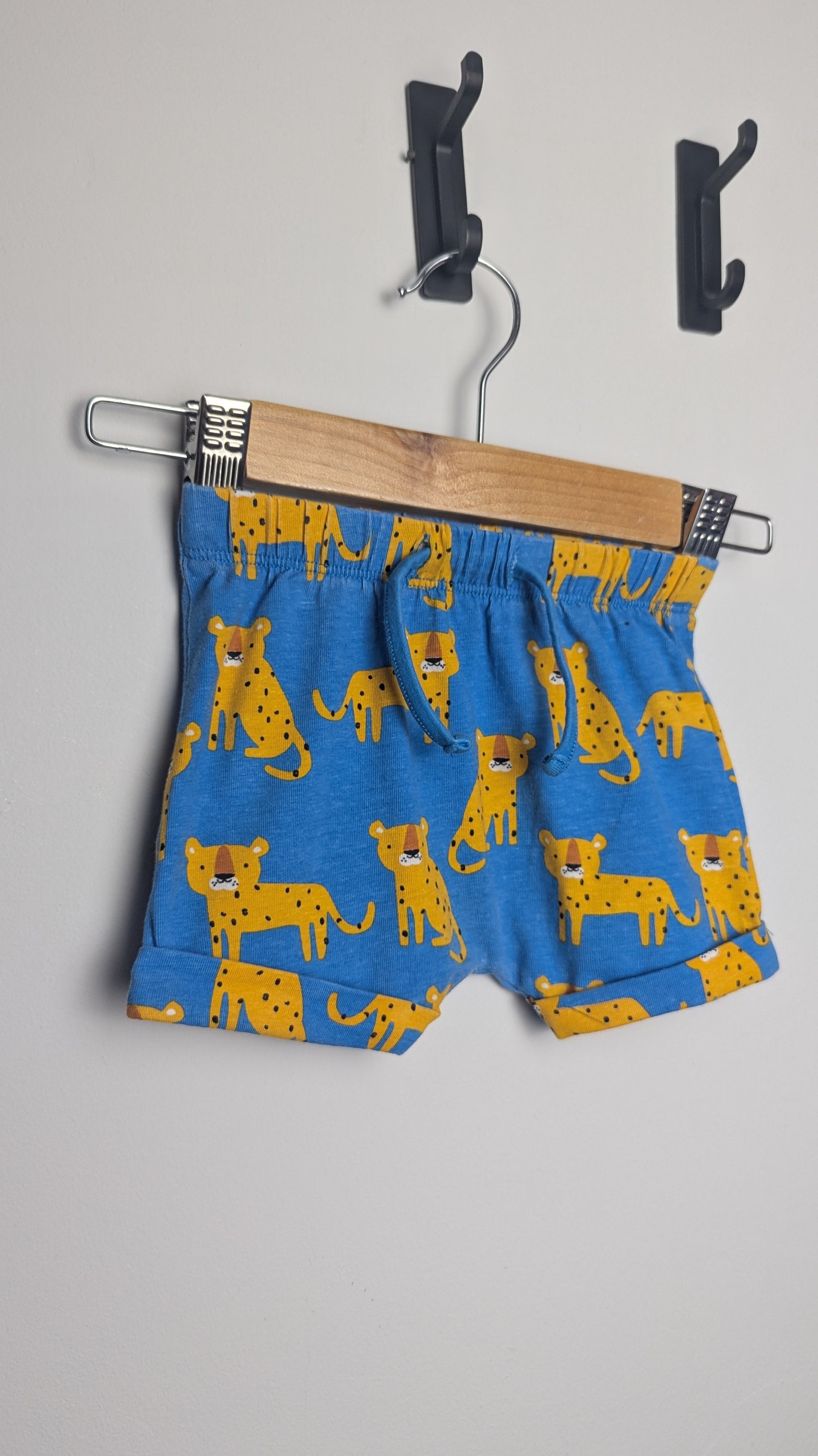 Matalan Blue Leopard Shorts - Boys Newborn - Little Ones Preloved. Second Hand Children's & Preloved Baby, Kids, Girls & Boys Clothes. UK online