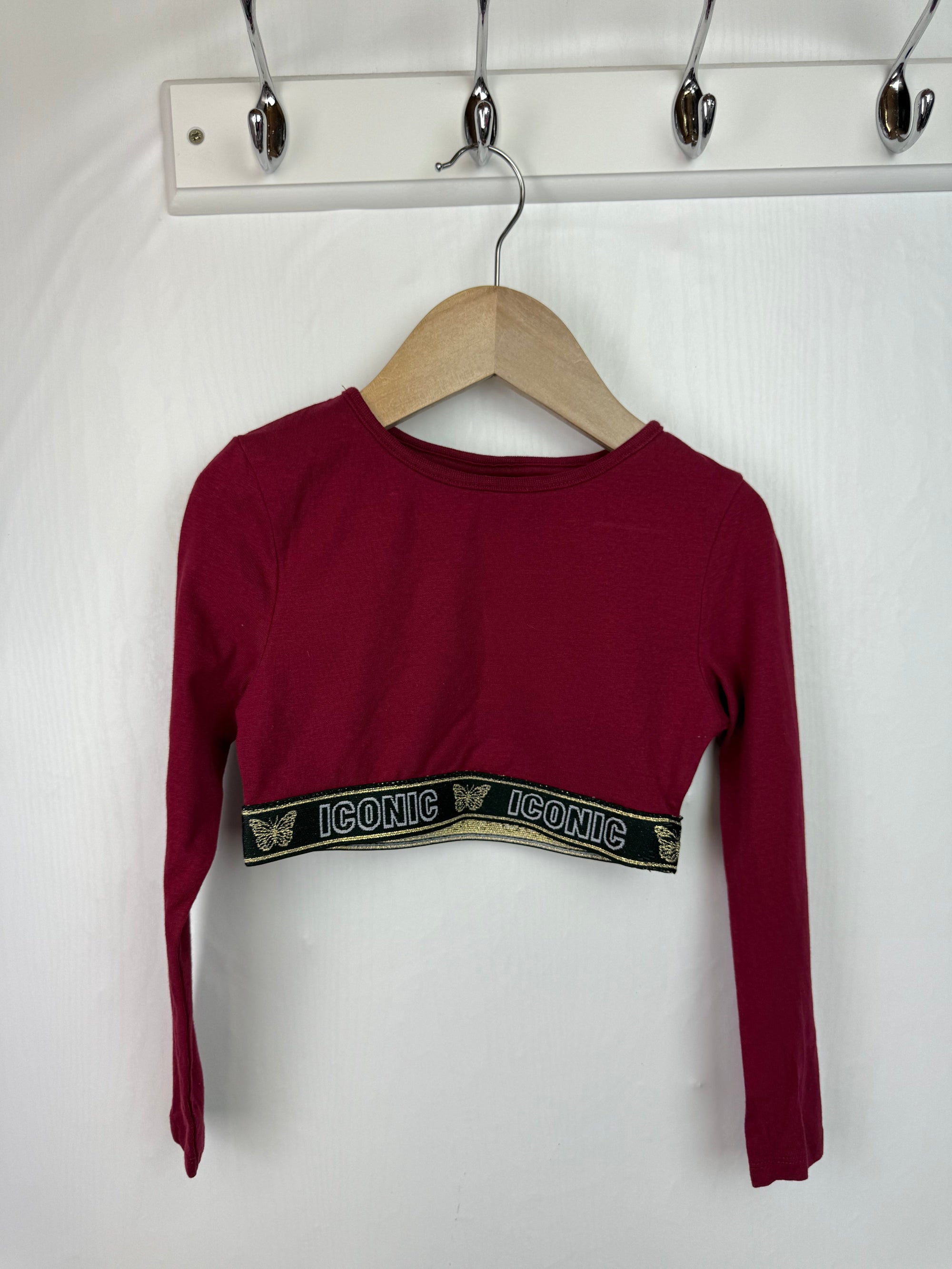 Matalan Burgundy Crop Top - Girls 6 Years - Little Ones Preloved. Second Hand Children's & Preloved Baby, Kids, Girls & Boys Clothes. UK online
