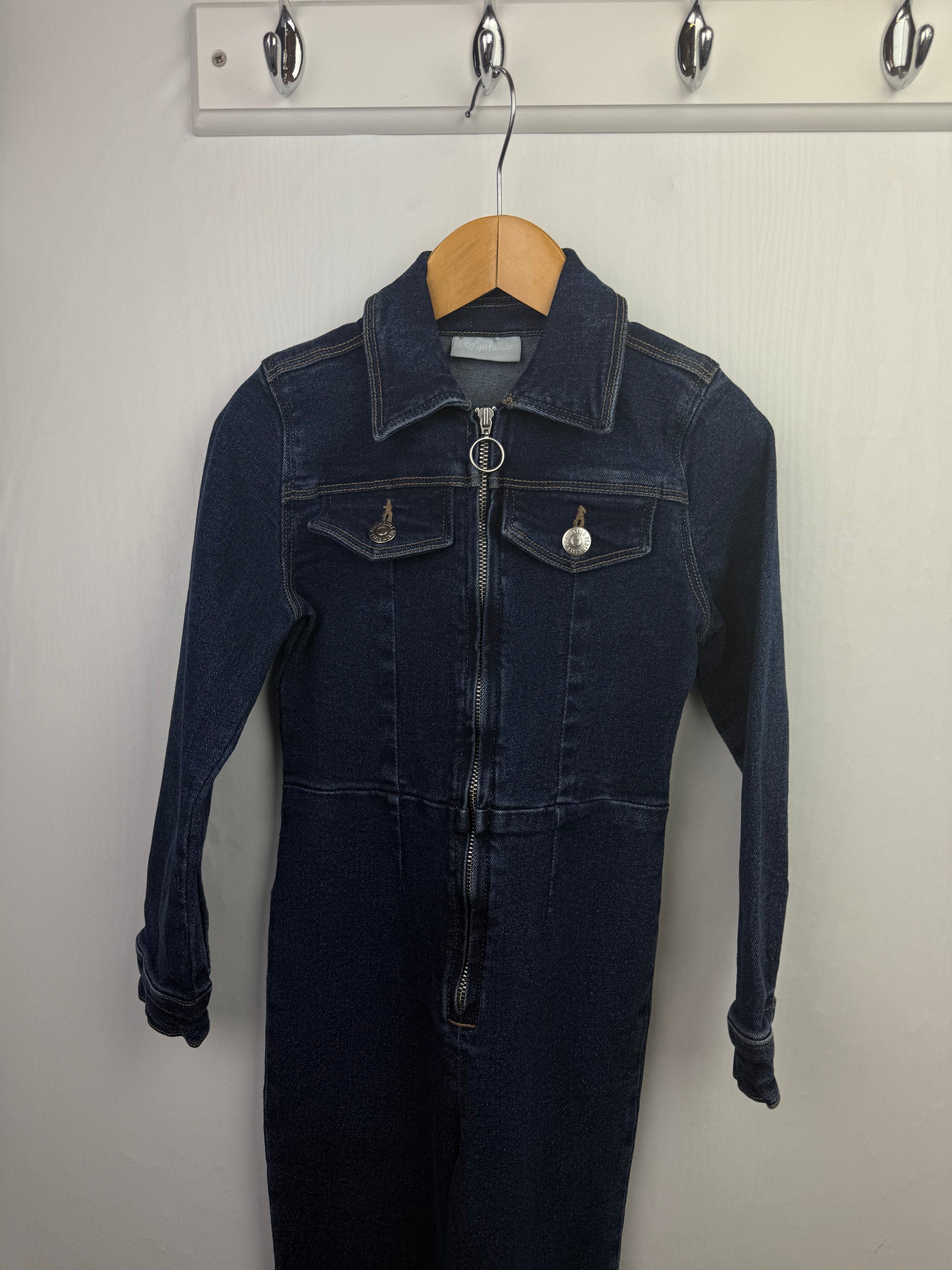 Matalan Dark Blue DenimFlared Jumpsuit - Girls 6 Years - Little Ones Preloved. Second Hand Children's & Preloved Baby, Kids, Girls & Boys Clothes. UK online