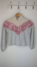 Matalan Grey & pink sequin crop jumper - Girls 10 Years - Little Ones Preloved. Second Hand Children's & Preloved Baby, Kids, Girls & Boys Clothes. UK online