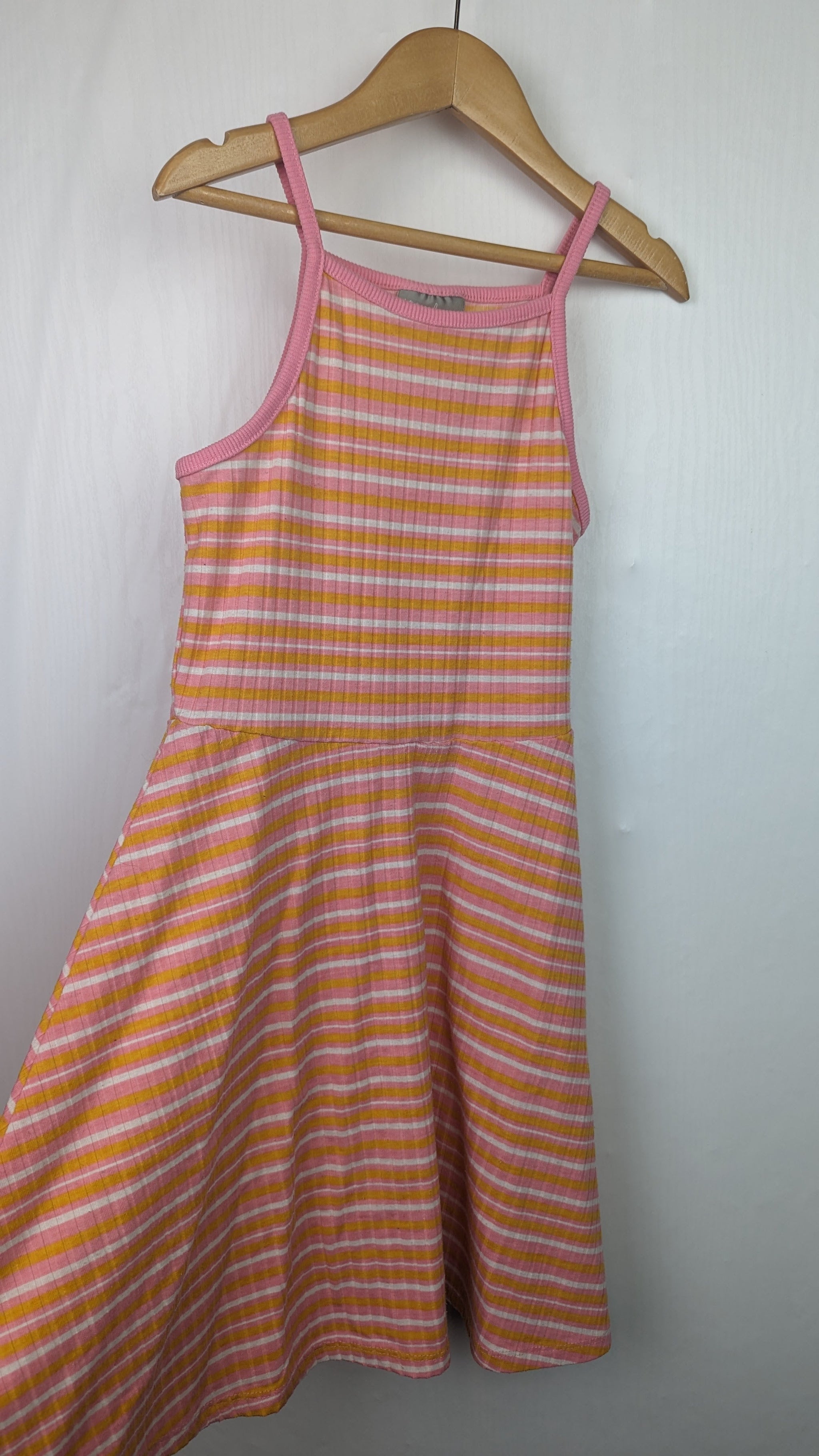 Matalan Orange Stripe Skater Dress Girls 9 Years Little Ones Preloved