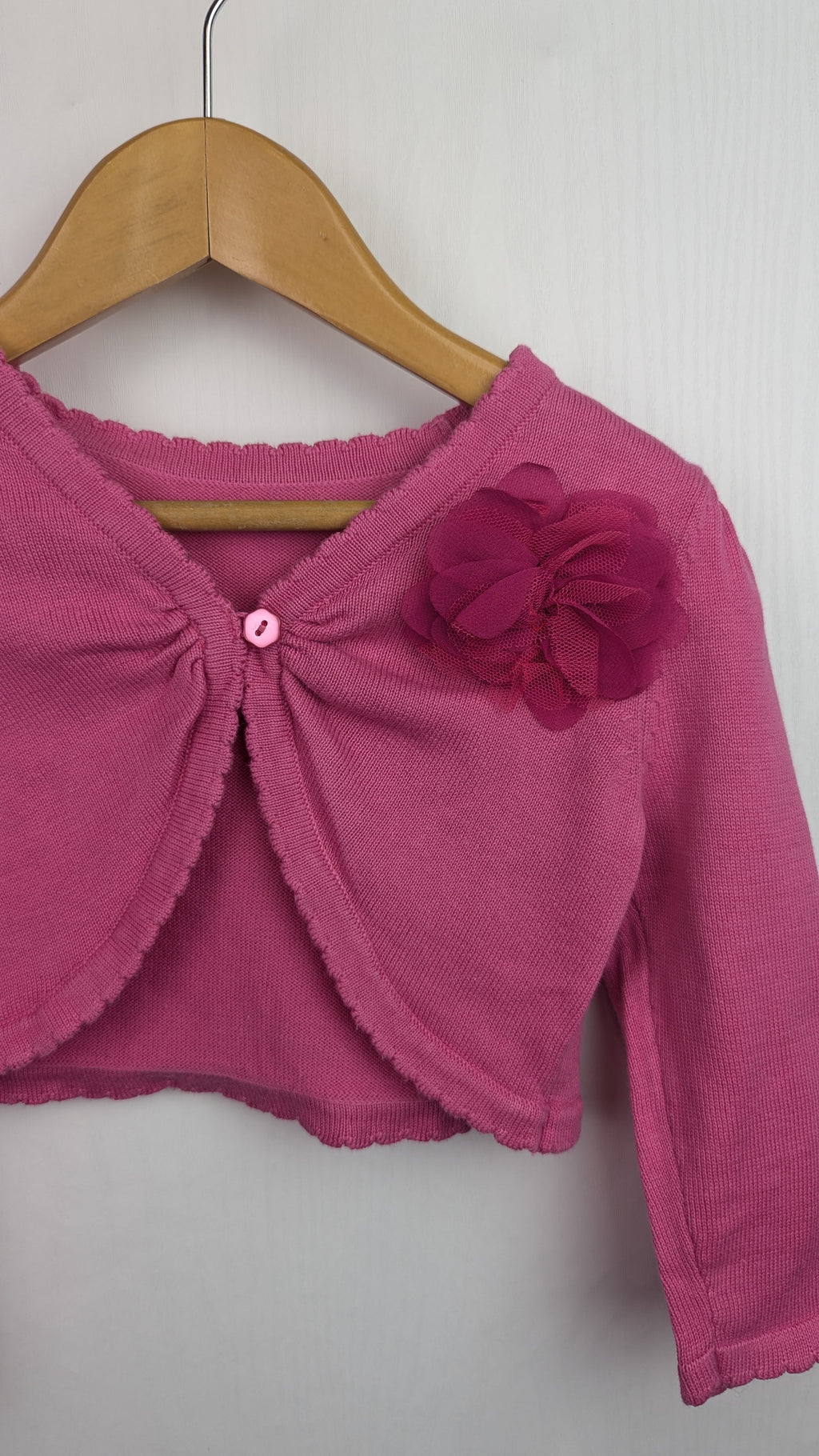 Matalan Pink Bolero Cardigan - Girls 18 - 23 Months - Little Ones Preloved. Second Hand Children's & Preloved Baby, Kids, Girls & Boys Clothes. UK online