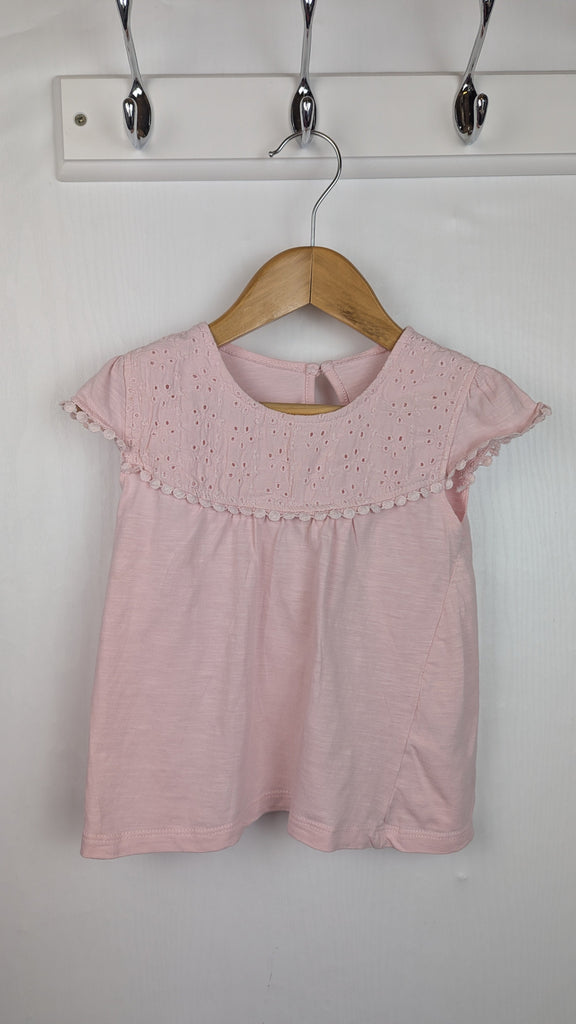 Matalan Pink Eyelet Top - Girls 18-23 Months Little Ones Preloved Used, Preloved, Preworn Baby, Girls & Boys Clothes. Kids & Children's second hand Clothing UK Online. Cheap affordable. Brands including Next, Joules, Nutmeg Morrisons, TU, F&F, H&M.