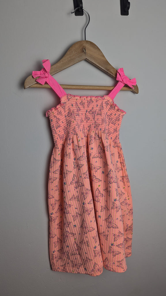 Matalan Pink & Orange Butterfly Dress - Girls 2-3 Years Little Ones Preloved Used, Preloved, Preworn Baby, Girls & Boys Clothes. Kids & Children's second hand Clothing UK Online. Cheap affordable. Brands including Next, Joules, Nutmeg Morrisons, TU, F&F, H&M.